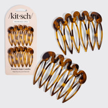 Load image into Gallery viewer, Recycled Plastic French Hair Combs 2pc Set - Tort