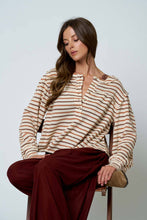 Load image into Gallery viewer, Harvest Days Striped Henley Top