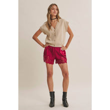 Load image into Gallery viewer, Soft Evening Satin Lace Elastic Waist Shorts