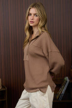 Load image into Gallery viewer, Peak Performance Half Zip Waffle Knit Top