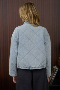 Winter Blues Washed Denim Quilted Jacket