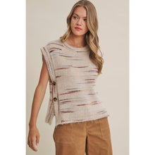 Load image into Gallery viewer, Soft Horizon Space-Dye Side Button Sweater Vest