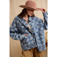 Load image into Gallery viewer, Check Yes Washed Checkered Denim Jacket