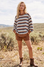 Load image into Gallery viewer, Fall In Line Oversized Striped Sweatshirt