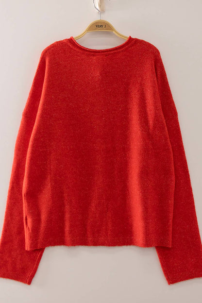 12W3789N-Soft Touch Button Cardigan