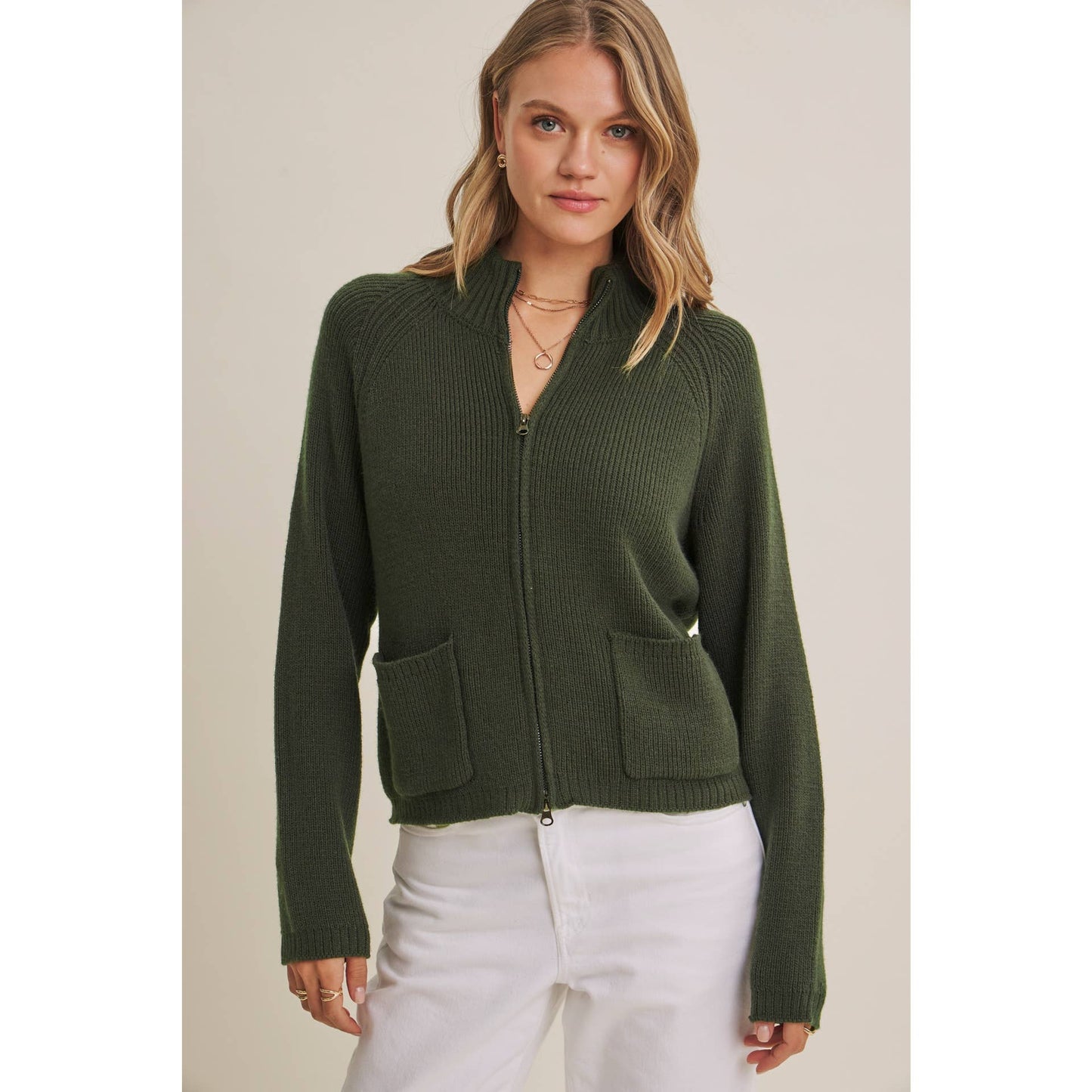 Simple Comfort 2-Way Zip Everyday Sweater Jacket With Pockets