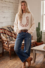Load image into Gallery viewer, Western Horseshoe Cactus Knit Sweater