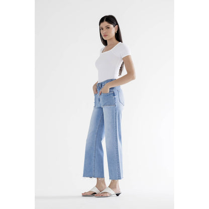 Take The High Road Cropped Wide Leg Jeans
