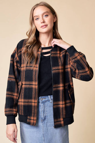 Harvest Checker Bomber Jacket