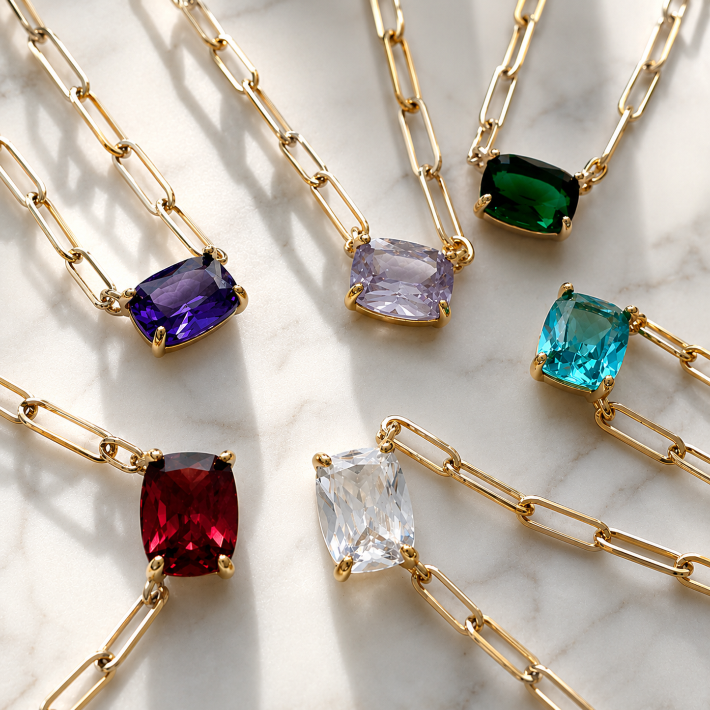 The Month Code Birthstone Necklace Collection