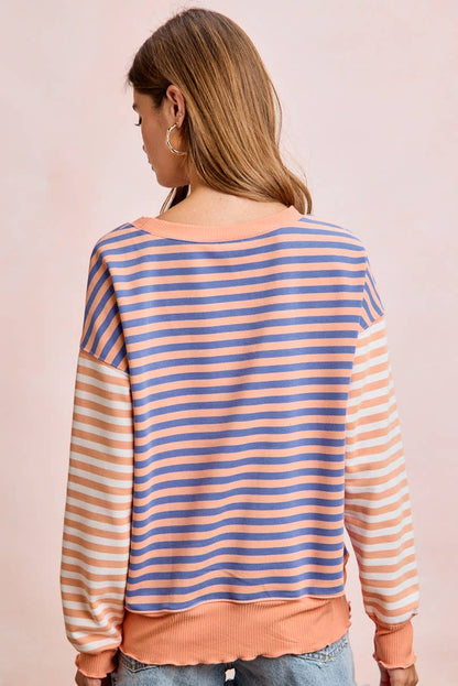 Pop of Color Striped Pullover Top