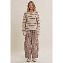 Load image into Gallery viewer, Easy Day Relaxed Gingham Cotton Barrel Leg Pants