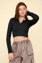 Load image into Gallery viewer, The Clean Slate Fitted Crop Henley Top