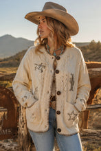 Load image into Gallery viewer, Western Ranch Embroidered Cable Knit Cardigan