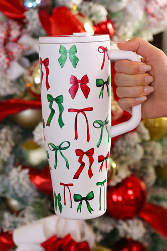 Midnight Bow Christmas Edition Sleek Tumbler