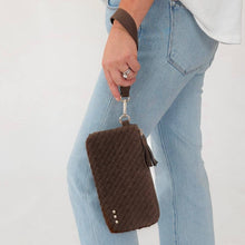 Load image into Gallery viewer, Suede Emma Woven Clutch Wristlet
