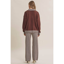 Load image into Gallery viewer, COZY CABIN PINSTRIPE HENLEY POLO SWEATER TOP