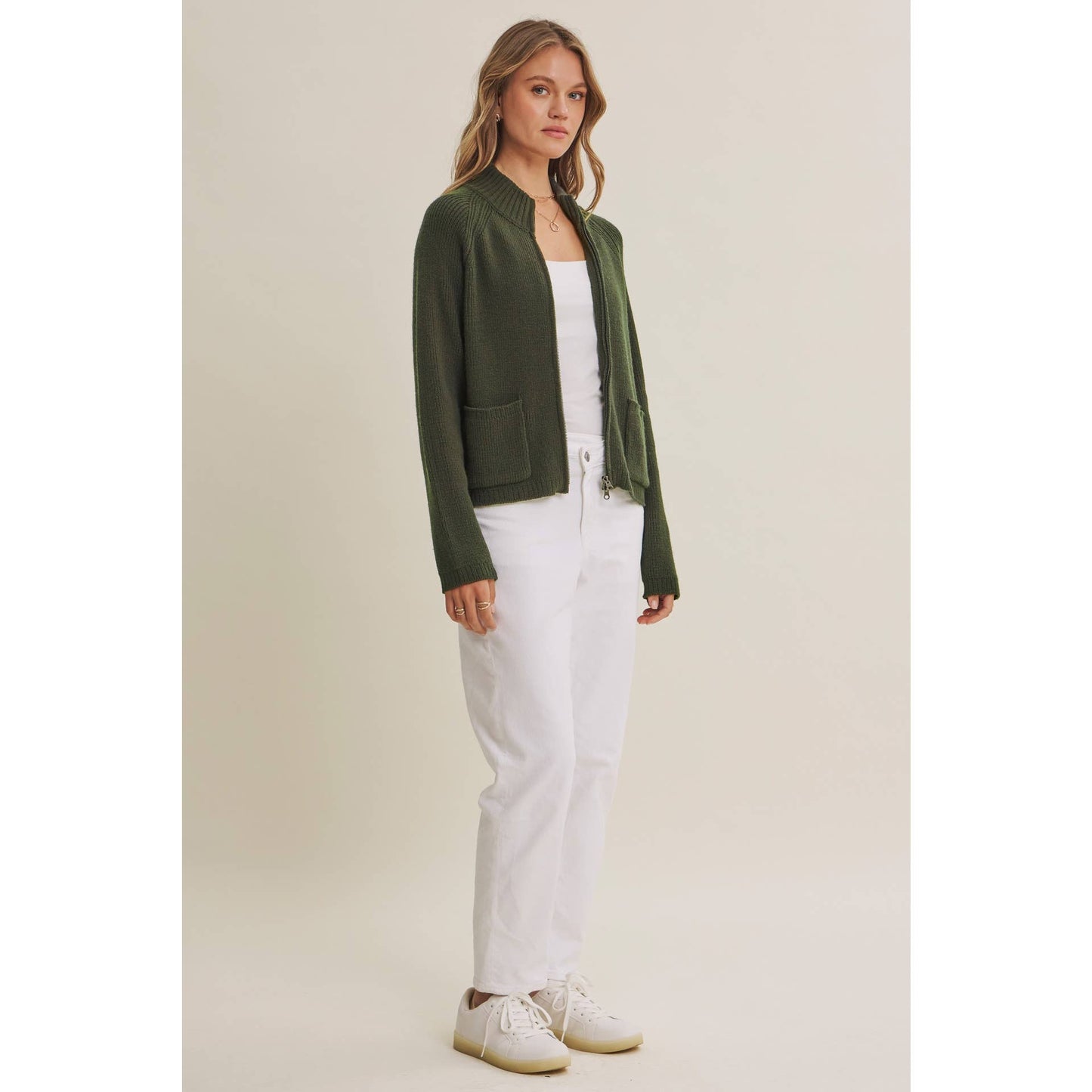 Simple Comfort 2-Way Zip Everyday Sweater Jacket With Pockets