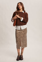 Load image into Gallery viewer, Wild Side Leopard Print Satin Midi Skirt