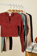 Load image into Gallery viewer, The Clean Slate Fitted Crop Henley Top