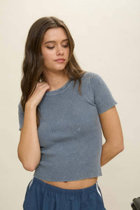 Everyday Essentials Ribbed Cropped Tee