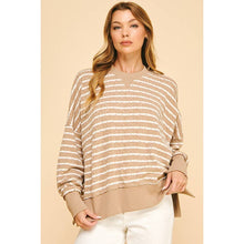 Load image into Gallery viewer, Between the Lines Textured Striped Pullover Top