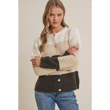 Load image into Gallery viewer, Morning Chai Color-block Sweater Cardigan
