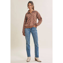 Load image into Gallery viewer, Spot On Polka Dot Half-Zip Pullover Sweatshirt