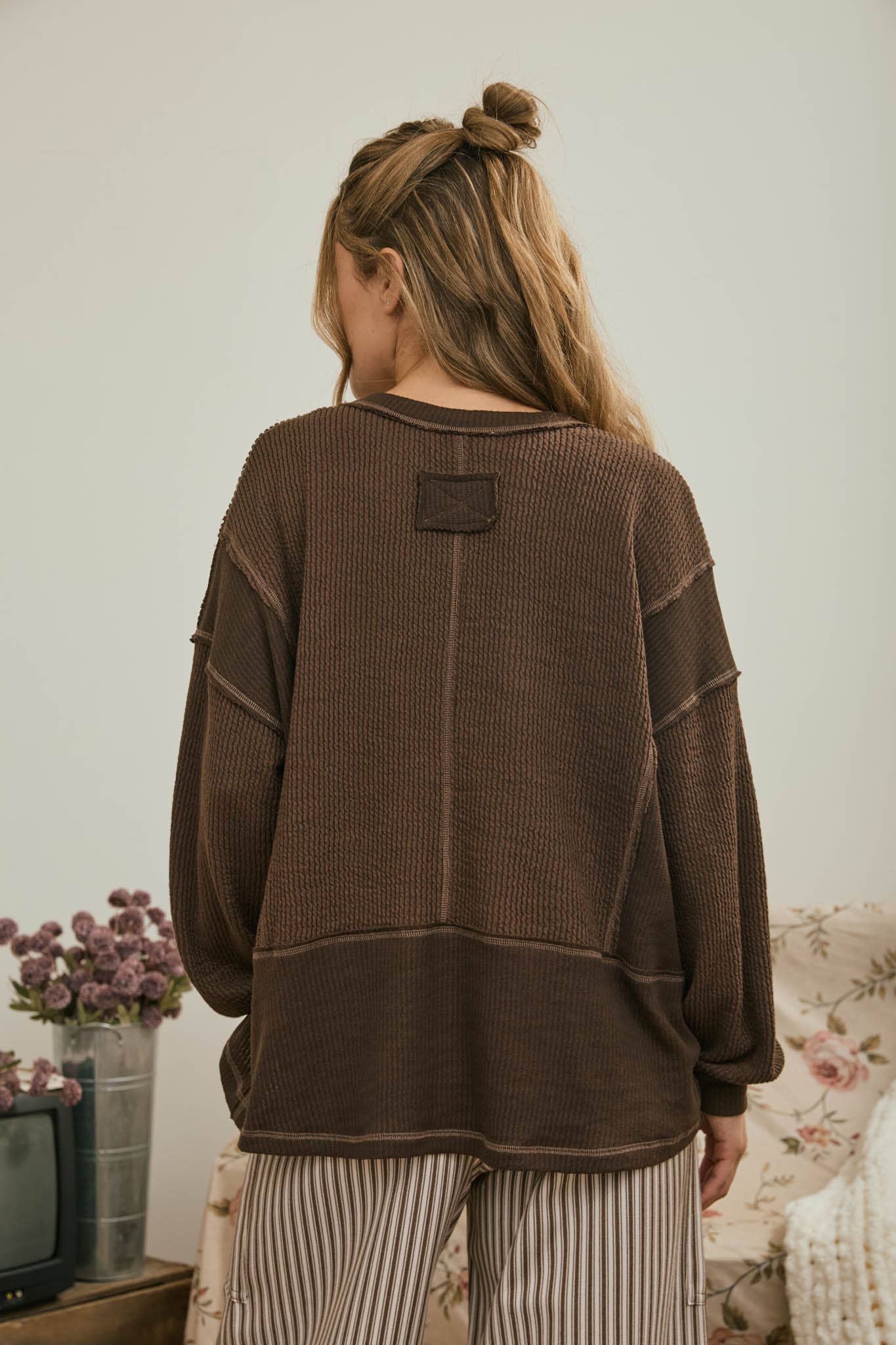 Easy Does It Split Neck Knit Top