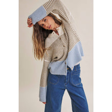 Load image into Gallery viewer, Morning Chai Color-block Sweater Cardigan