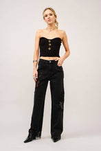 Load image into Gallery viewer, Lace Patchwork Straight Leg Jeans