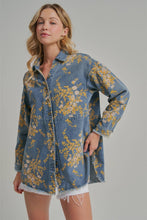 Load image into Gallery viewer, Wildflower Wishes Floral Denim Relaxed Shacket