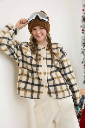 Plaid & Cozy Button Down Jacket