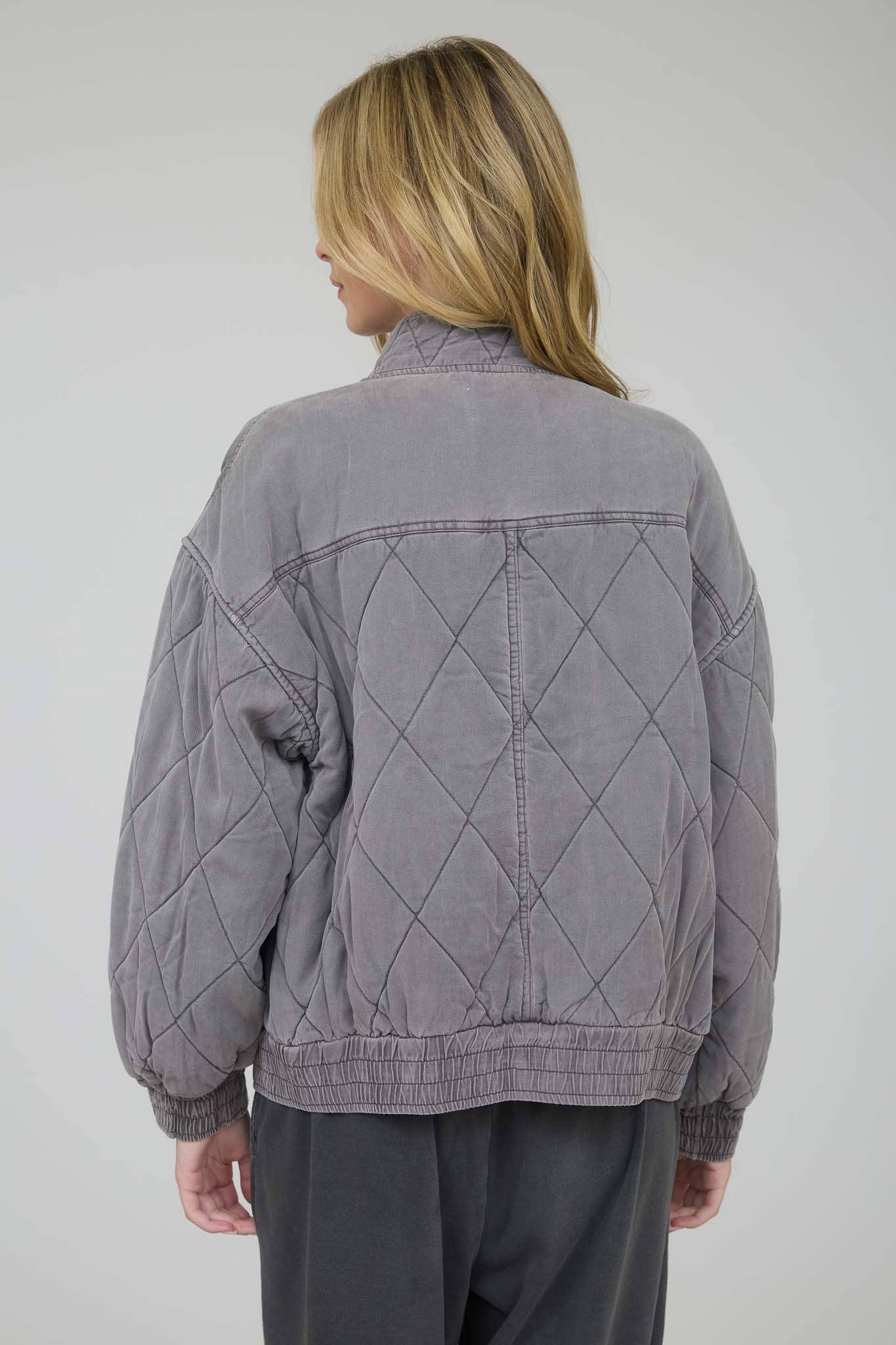 Morning Fog Mineral Washed Quilted Jacket