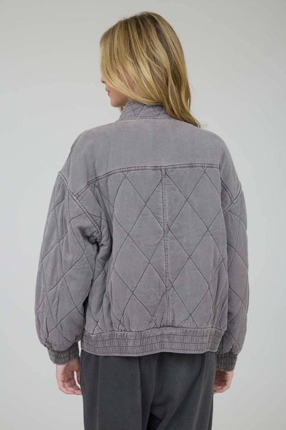 Morning Fog Mineral Washed Quilted Jacket