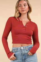 Load image into Gallery viewer, The Clean Slate Fitted Crop Henley Top