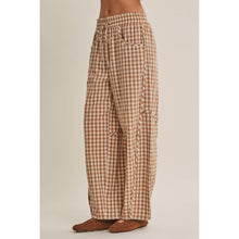 Load image into Gallery viewer, Easy Day Relaxed Gingham Cotton Barrel Leg Pants