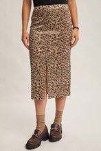 Load image into Gallery viewer, Wild Side Leopard Print Satin Midi Skirt