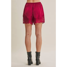 Load image into Gallery viewer, Soft Evening Satin Lace Elastic Waist Shorts