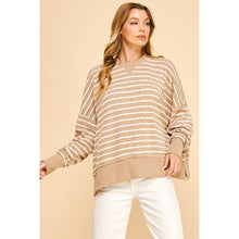 Load image into Gallery viewer, Between the Lines Textured Striped Pullover Top