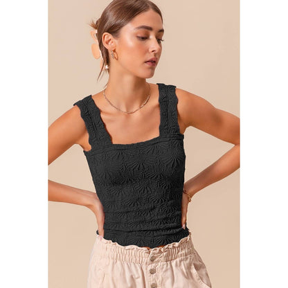 Always In Bloom Floral Jacquard Seamless Tank Top