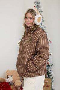Cozy Lines Striped Puffer Jacket