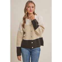 Load image into Gallery viewer, Morning Chai Color-block Sweater Cardigan