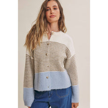 Load image into Gallery viewer, Morning Chai Color-block Sweater Cardigan