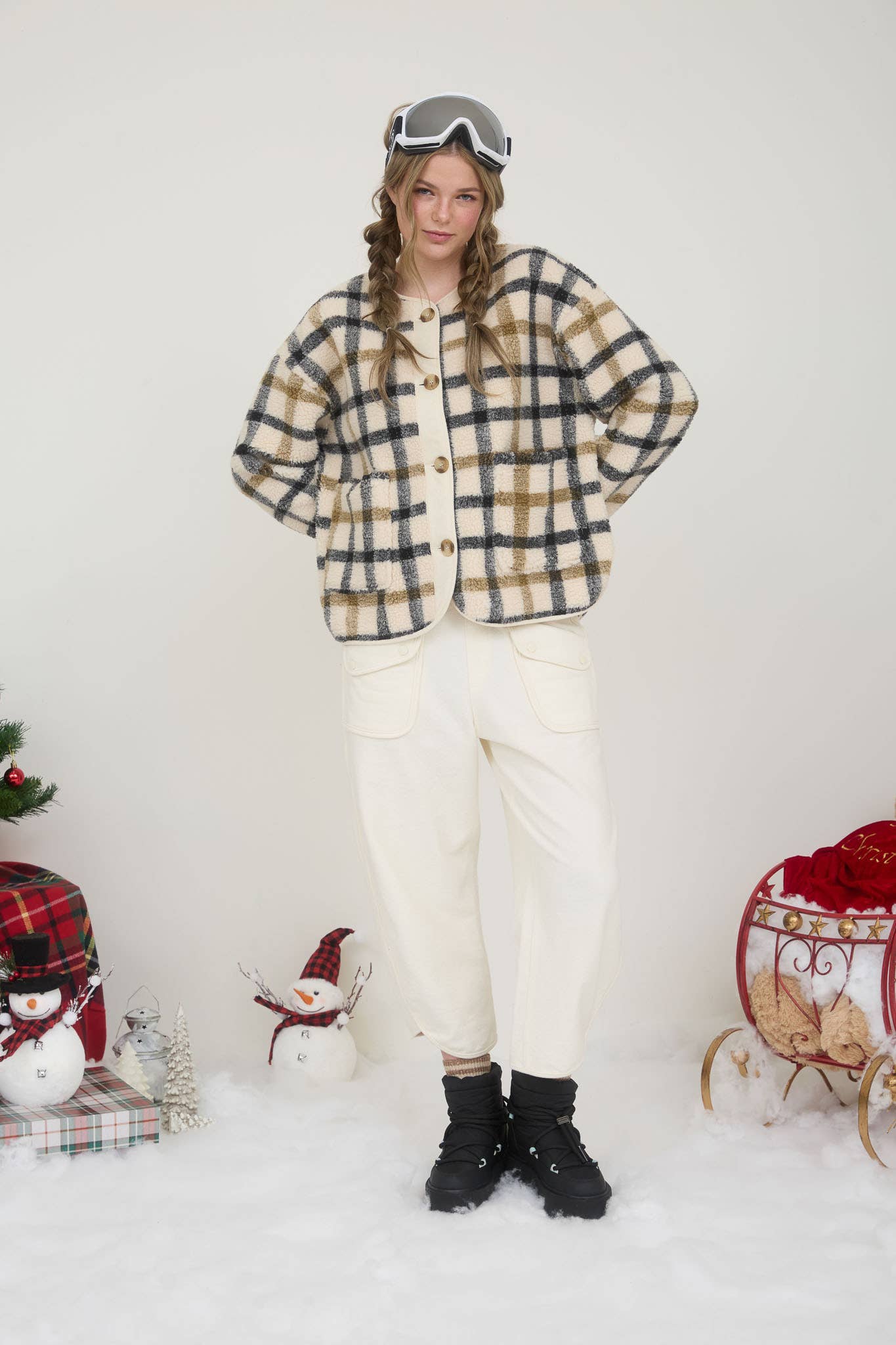Plaid & Cozy Button Down Jacket