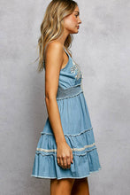 Load image into Gallery viewer, Southern Stitch Denim Embroidered Dress