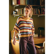 Load image into Gallery viewer, MAPLE STREET MULTI-STRIPE BUTTON-DOWN SWEATER CARDIGAN