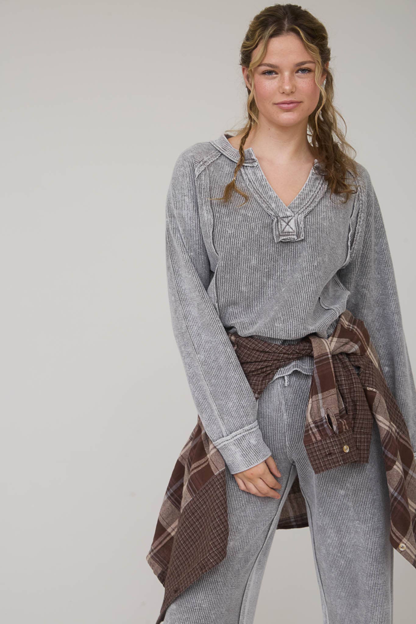 In My Comfy Era Mineral Washed High Waist Drawstring Lounge Pants