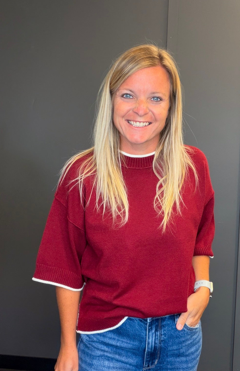 Easy Going Oversized Contrast Sweater Top