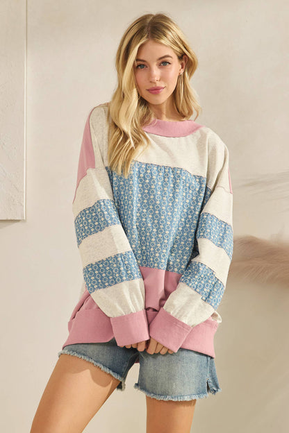 Retro Patchwork Sweatshirt